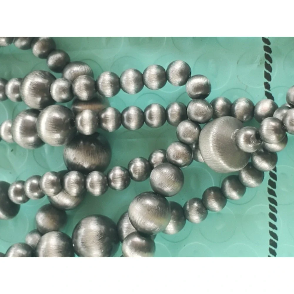 Beads-Rustic Coutures 5 strands, 12 inches Long, Silver Color Adjustable at Neck - Picture 4 of 4